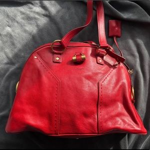 Yves Saint Laurent Muse Bag Red Leather Purse NWT